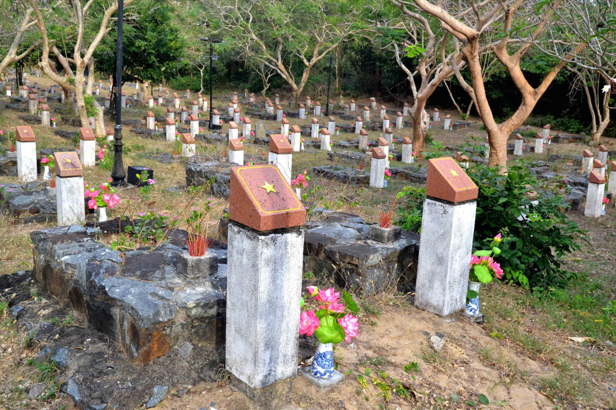 Memorial area at Van Son Pagoda commemorating President Ho Chi Minh and Vo Thi Sau